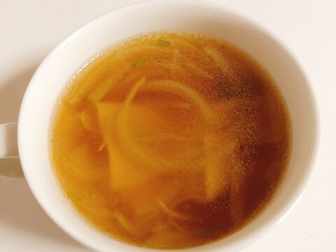 余った餃子の皮で中華スープ
